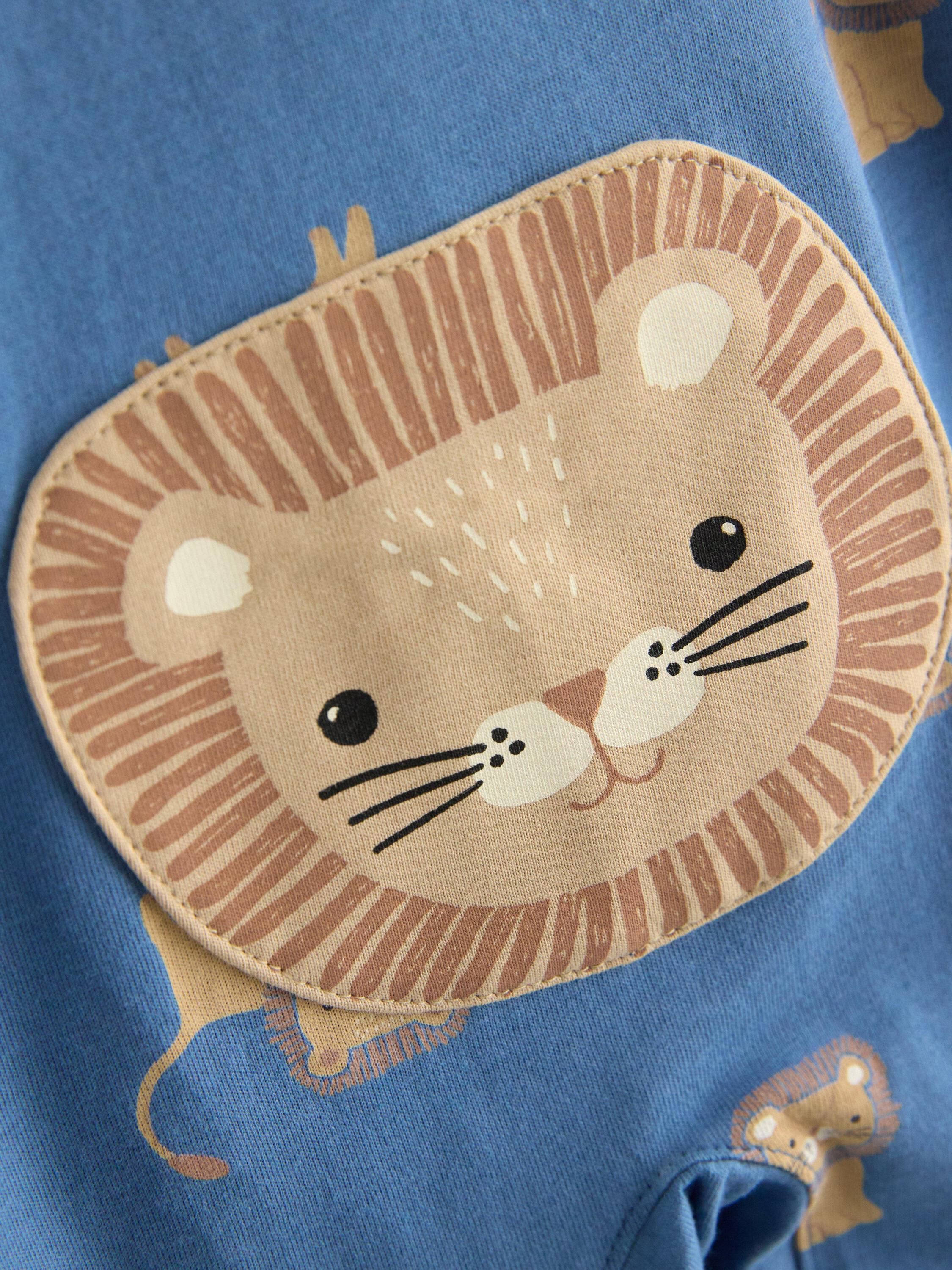 Bl&oslash;de pyjamas i bomuld med lange &aelig;r