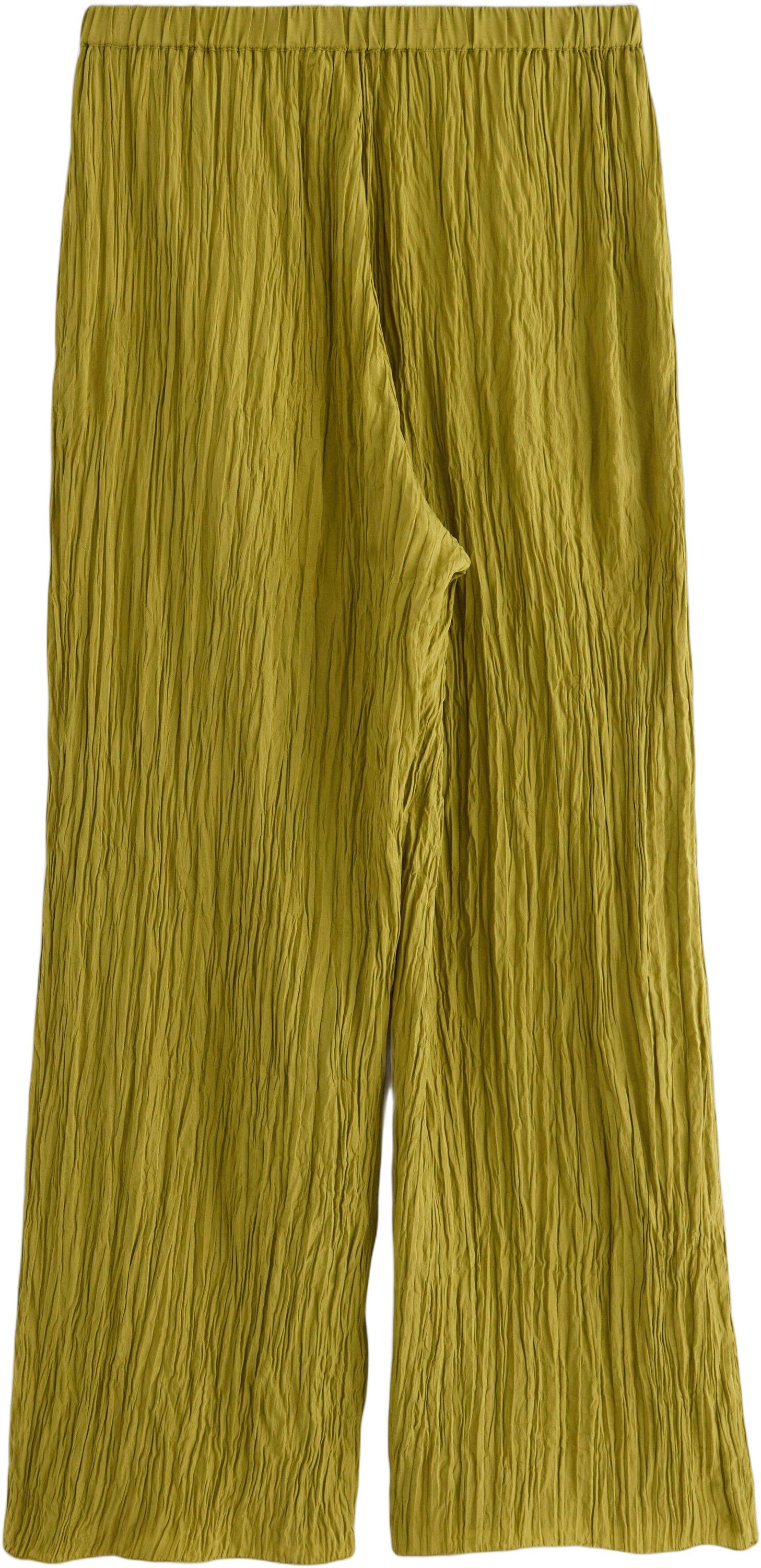 Wide leg crinkled trousers with an