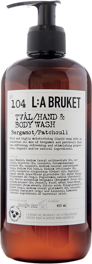 Hand & Body Wash Bergamott / Patchouli 450 ml.