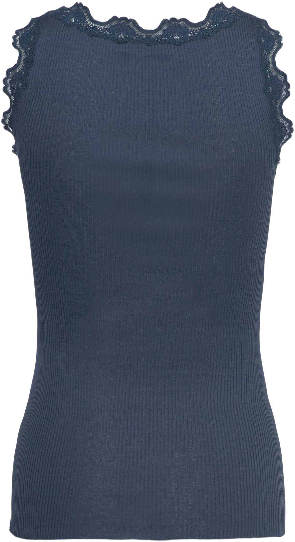 Silk top w/vintage lace Reg length