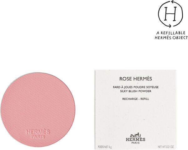 Rose Hermès, silky blush powder refill, Rose Plume