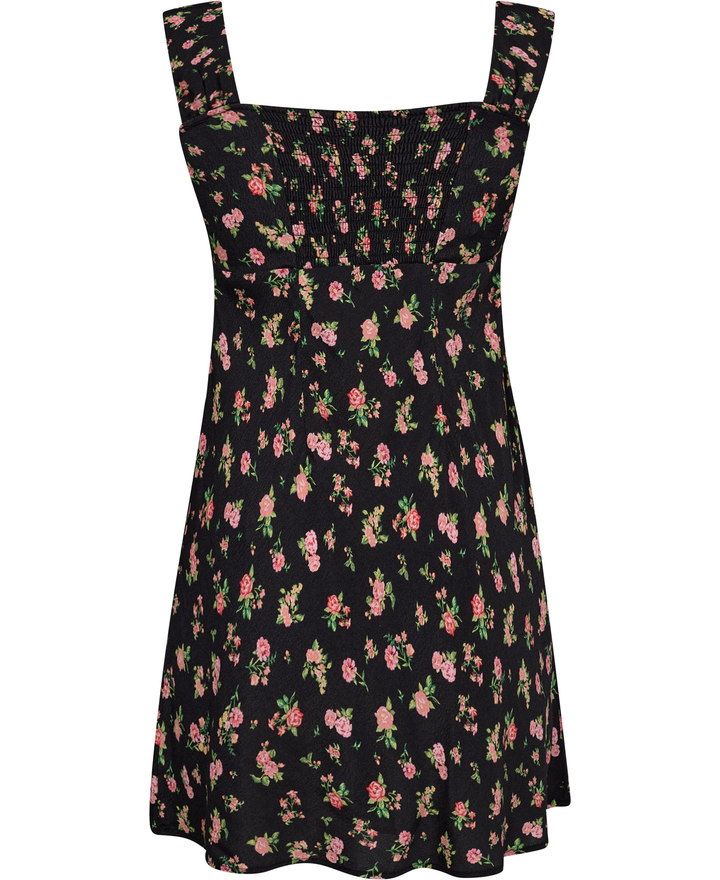 Short dress with ruched neckline