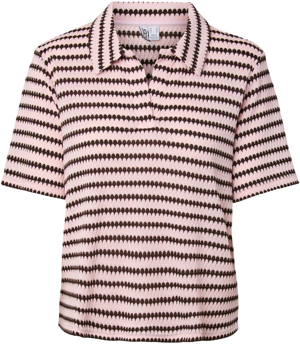 Pcjeya Ss V-Neck Loose Polo D2D Jrs