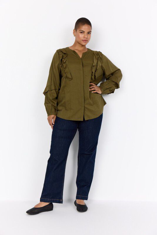 Curvy WA-NOMA 4 Skjorte M&oslash;rk sand