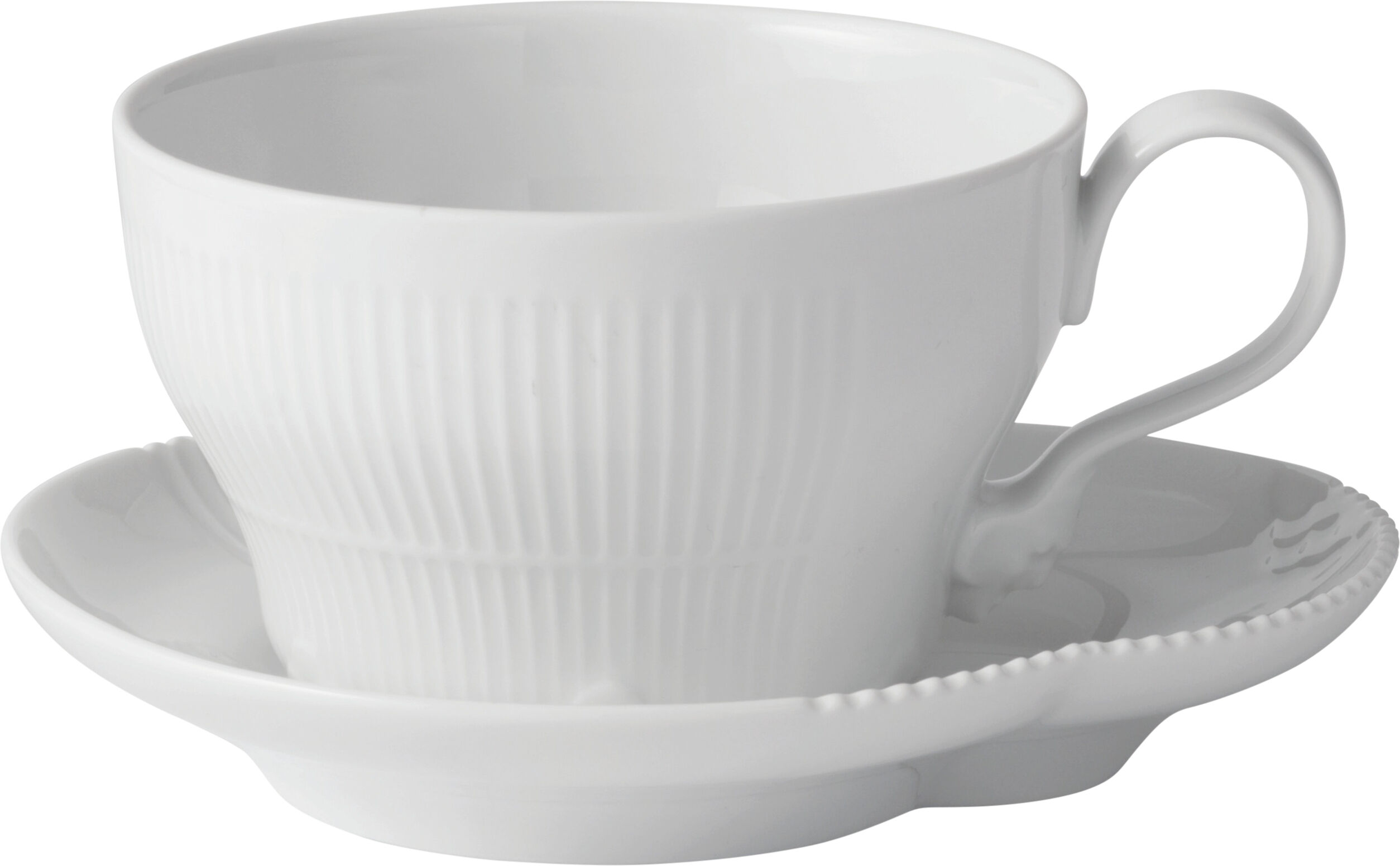 White Elements kopp med fat 26 cl