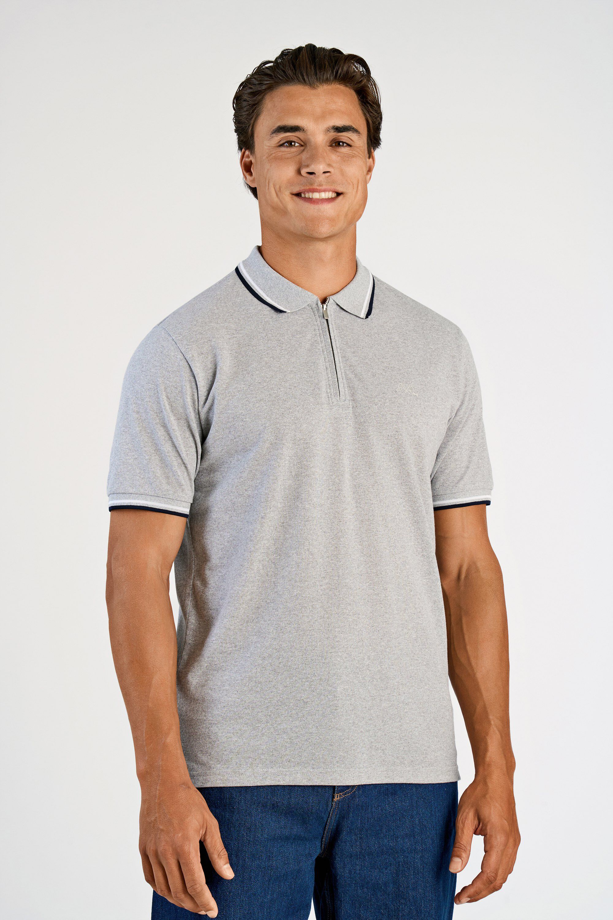Polo shirt with zip recycled