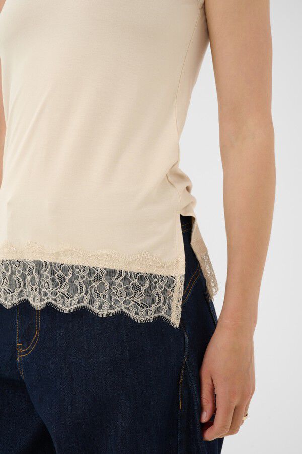CRAlvaia Jersey Lace Top
