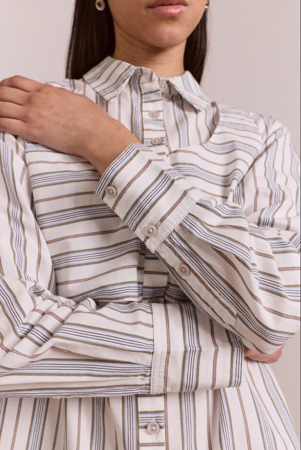 VALERIA DOUBLE LAYER SHIRT - CARAWAY STRIPE