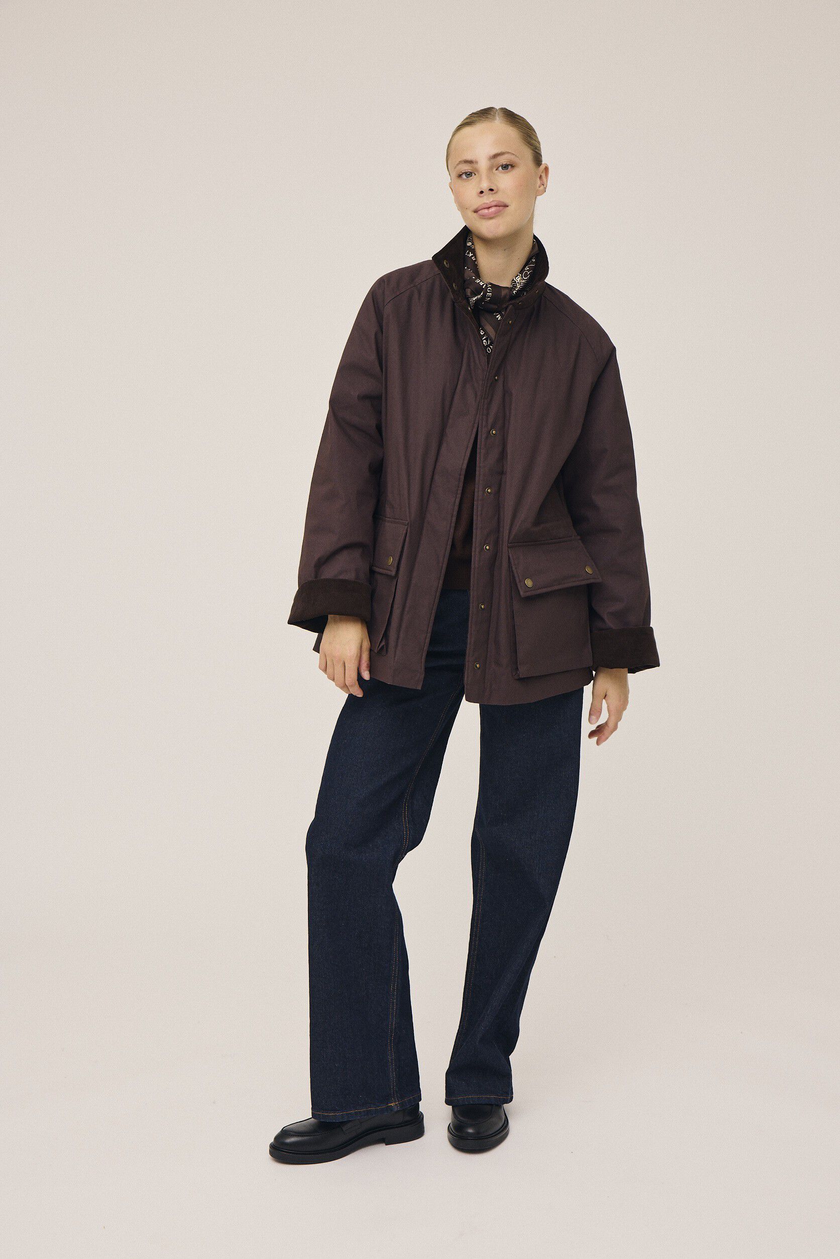 Emmy 3 Coated jakke med fl&oslash;jl kanter - GRS