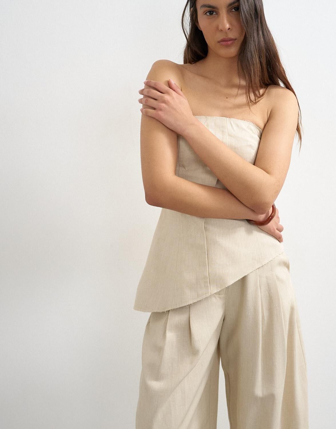 Tssina Assymetric Bandeau Top Wvn