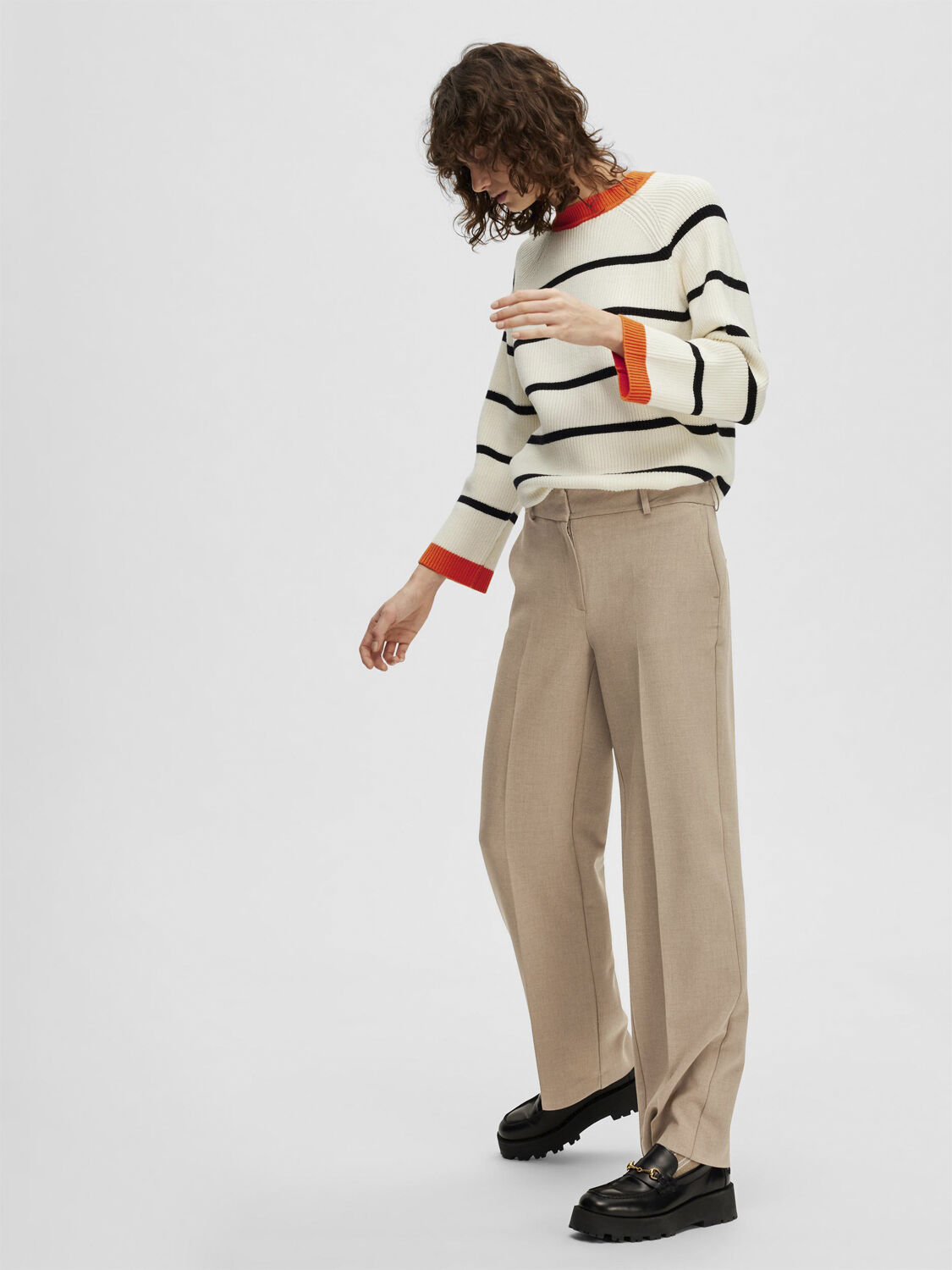 Slfrita Mw Wide Pant Camel Mlg N Noos