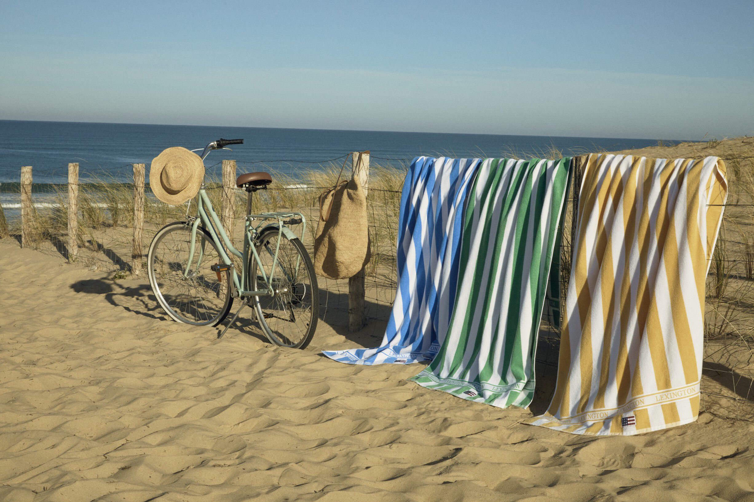 Block Striped Cotton Terry Beach Towel