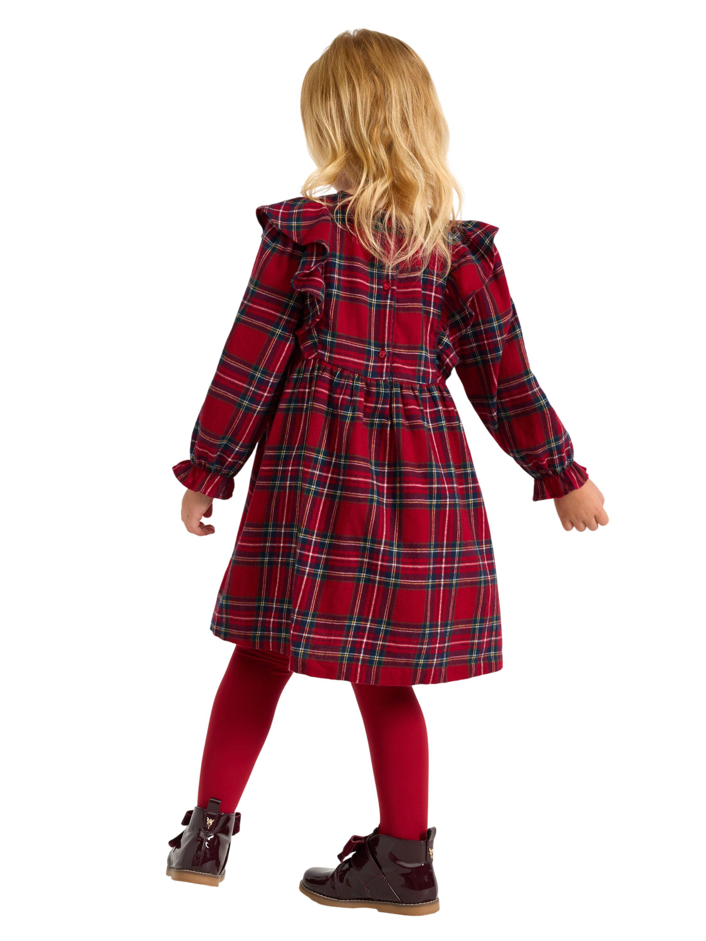 V&aelig;vet, ternet kjole i bl&oslash;d bomuld m