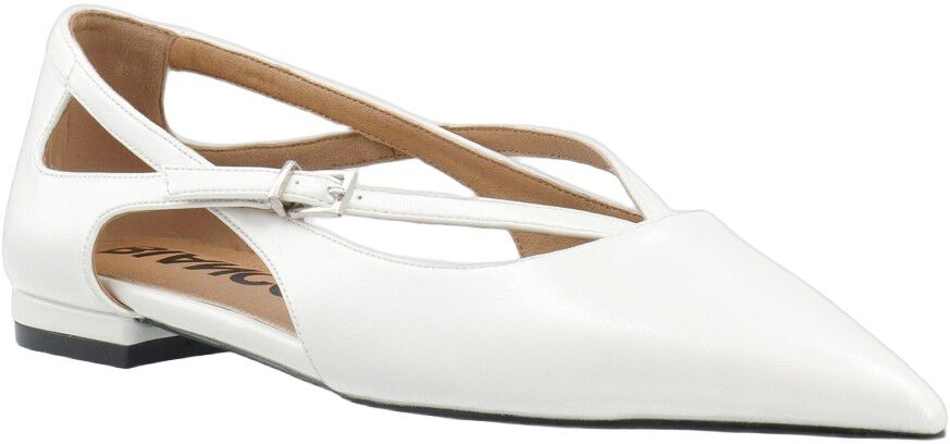 BIABARI Cut Out Pointy Flat Faux Leather