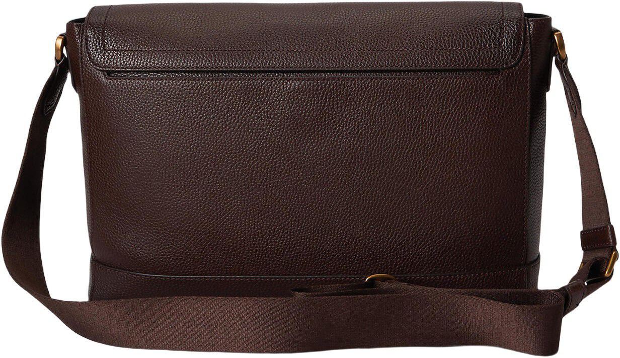 Pebbled Leather Messenger Bag