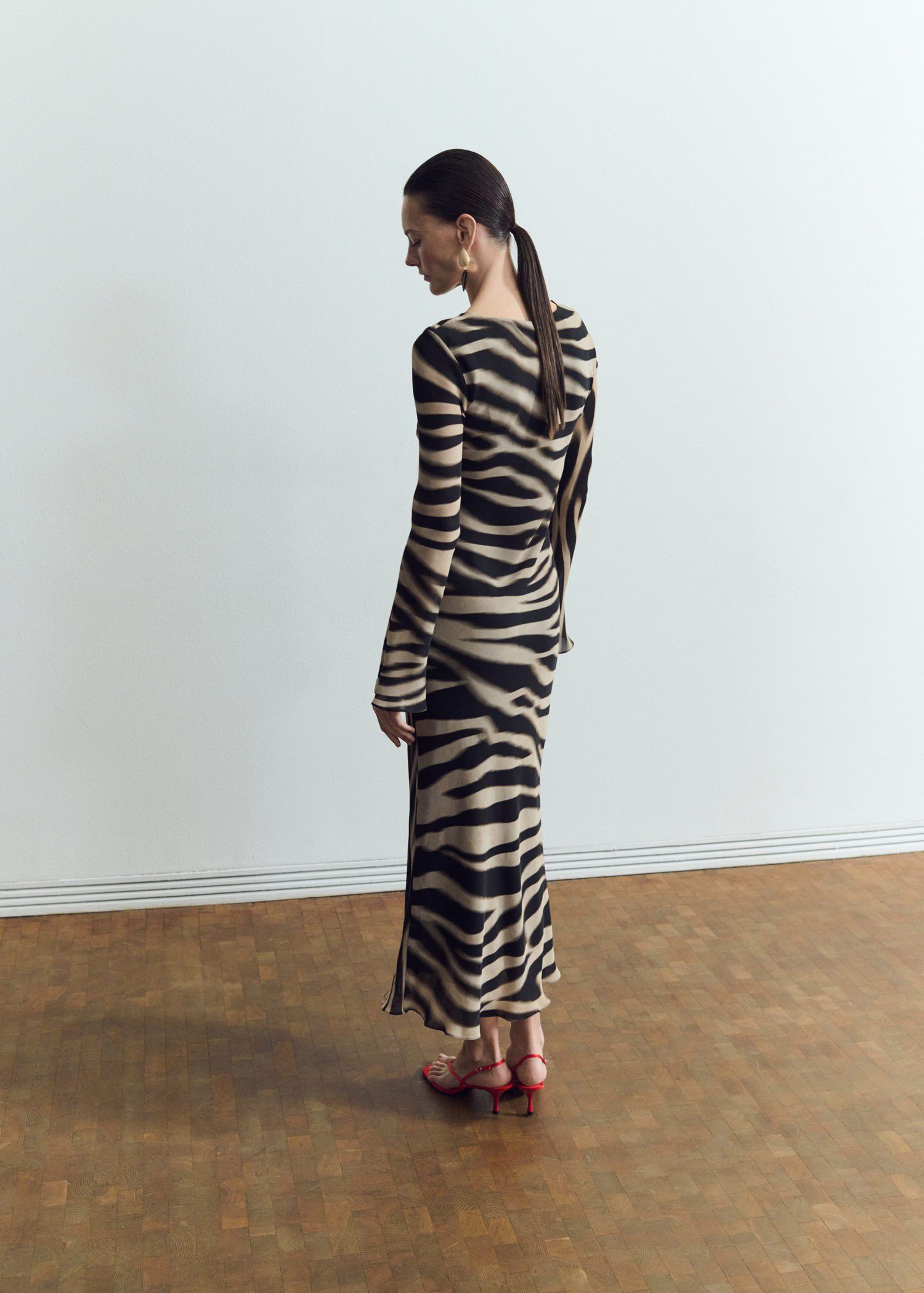 A-line animal-print dress