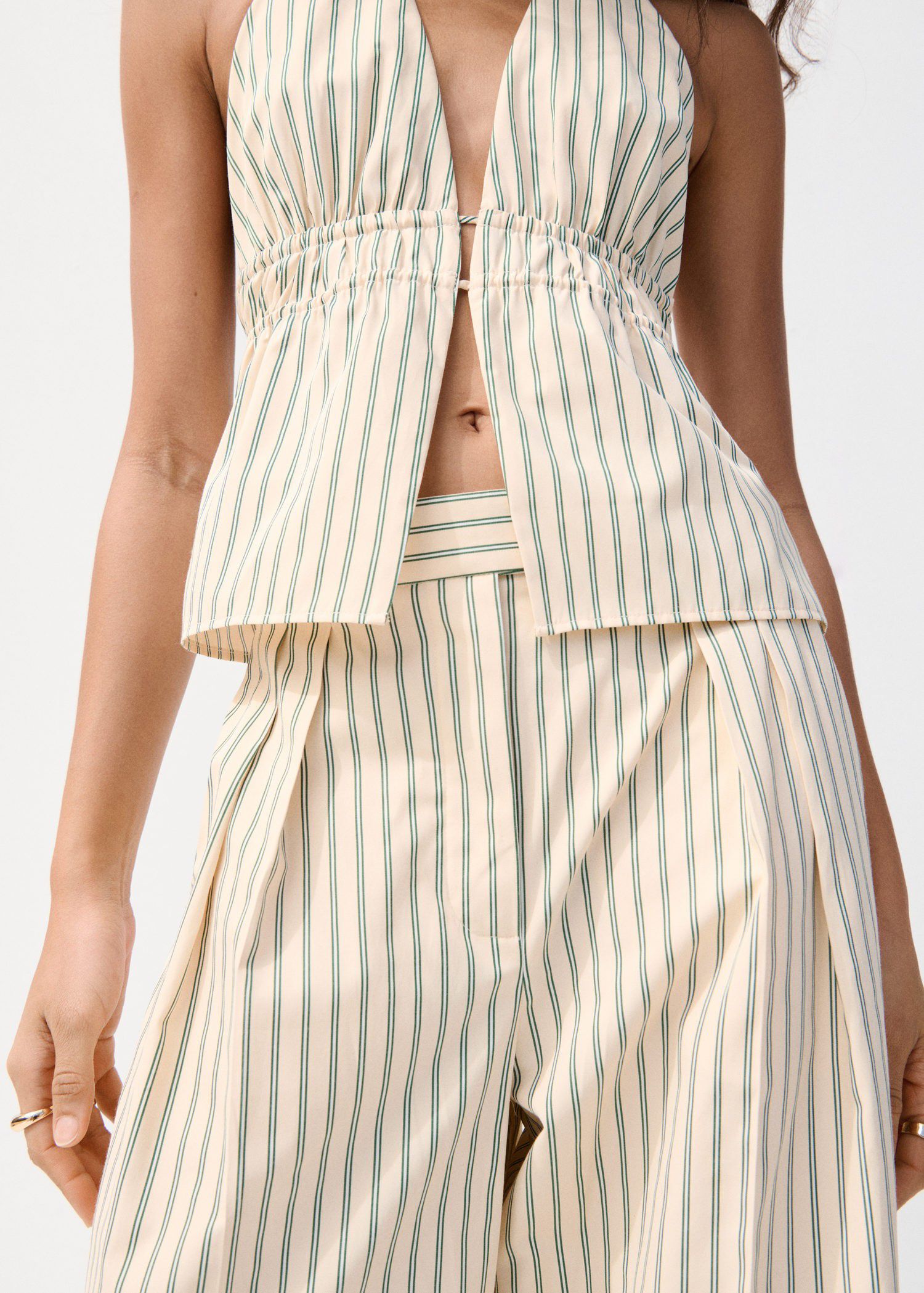 Chalk-stripe straight trousers
