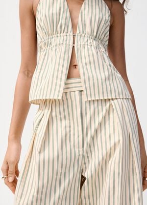 Chalk-stripe straight trousers