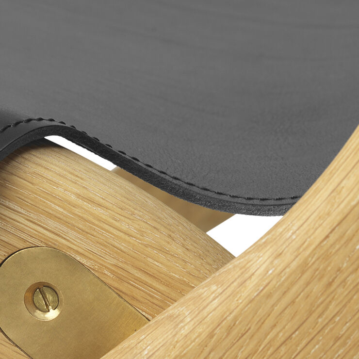 Saxe Chair - Olieret eg / Sort læder