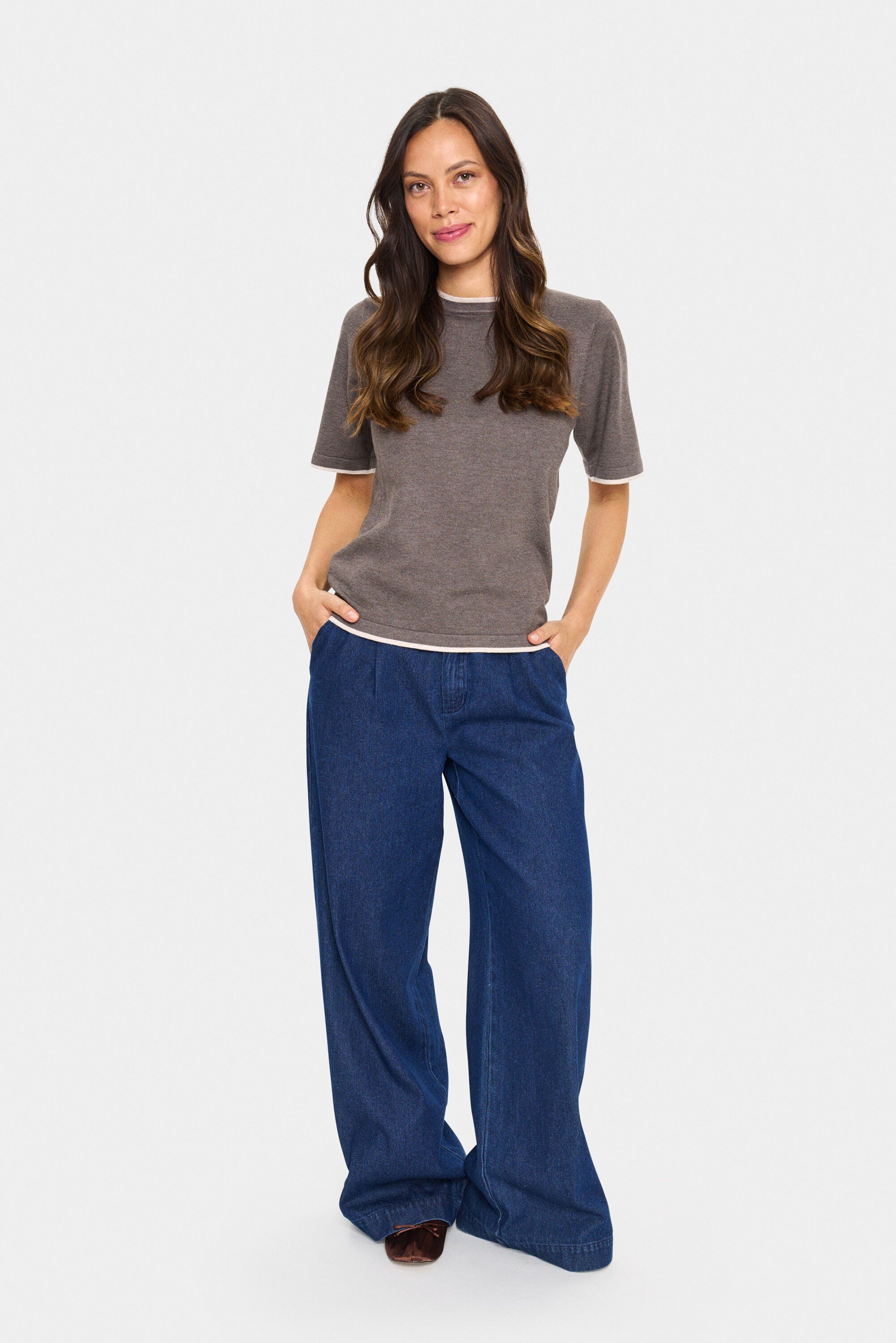 MilaSZ Contrast Stripe SS Pullover