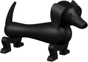 Gravhund lille m&oslash;rk bejdset eg