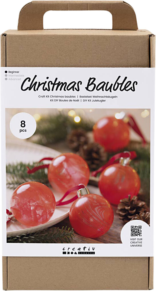 DIY Kit Julekugler, Marmorering