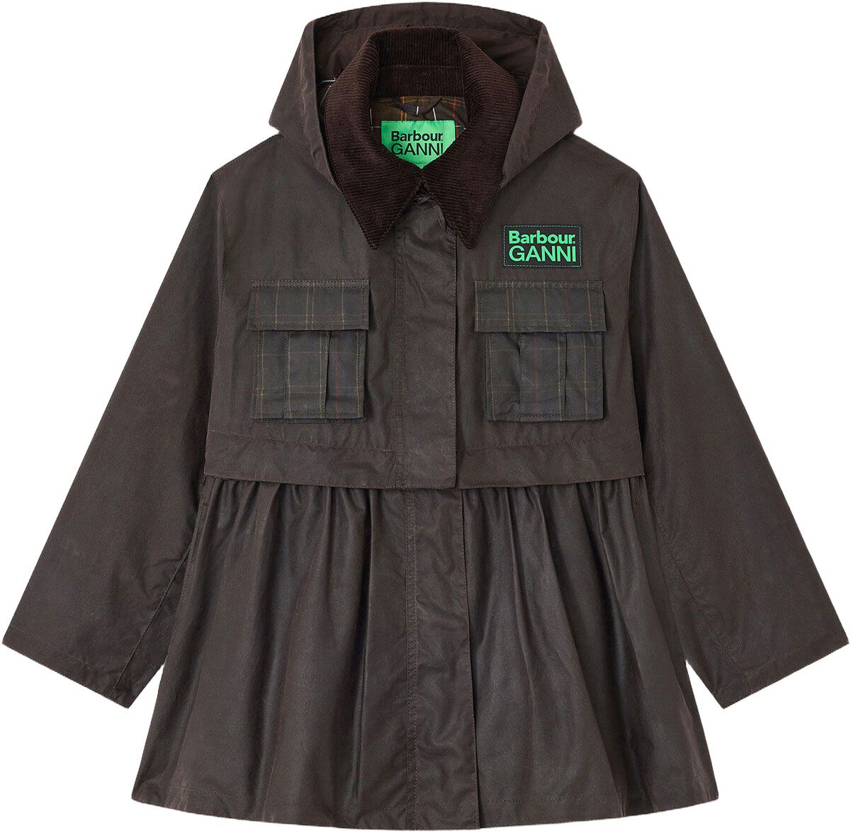 Barbour Short Wax Tartan Peplum LWX