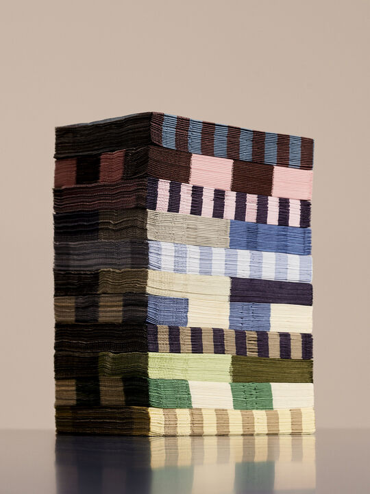 Pattern Napkins-Set of 20 Lunch-Off-white, green and black M check