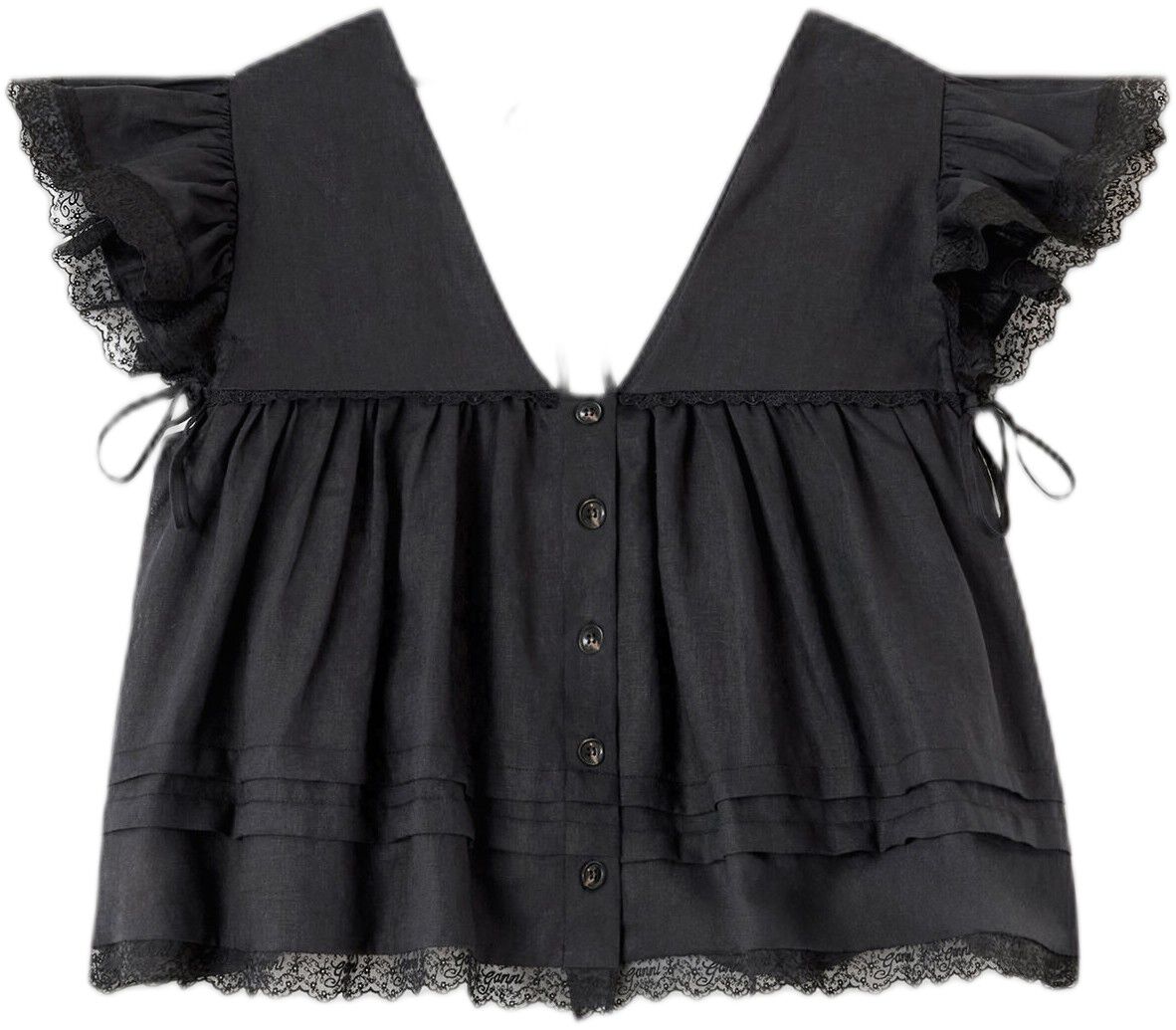 Light Linen Angel Sleeve Blouse