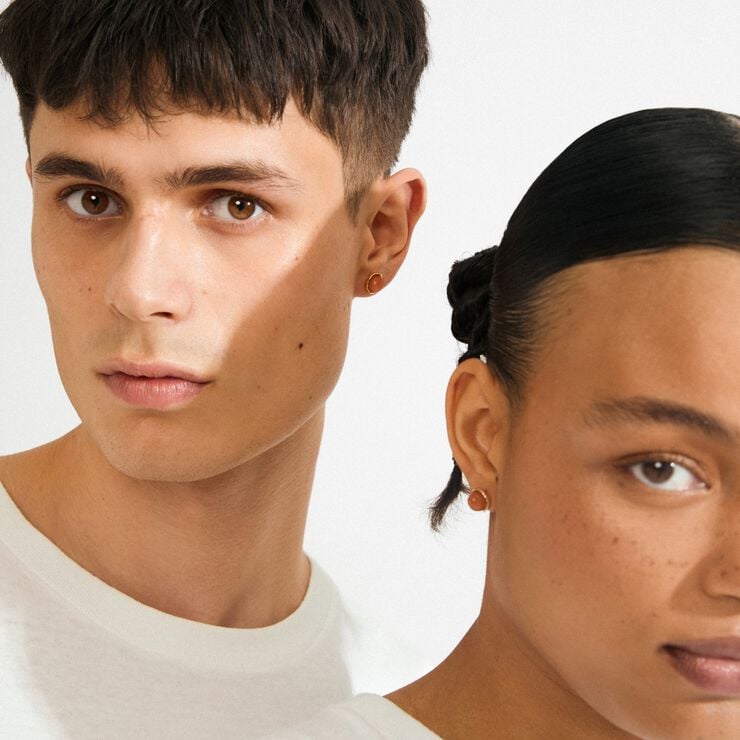 SENSE øreringe guldbelagt/agat