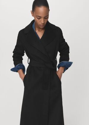 Wool coat with handmade belt