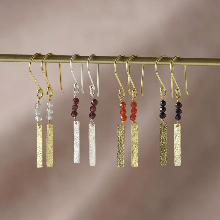 Bar Carnelian Earrings GP