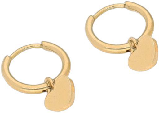 Small hoop earrings with heart charm