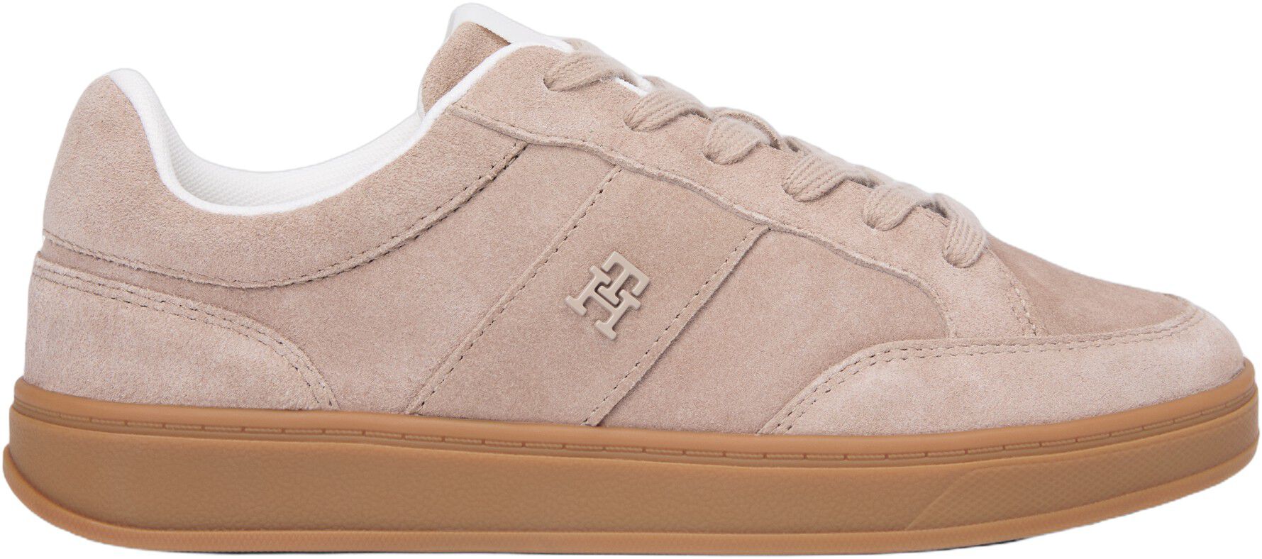 TH Monogram Suede Court Trainers