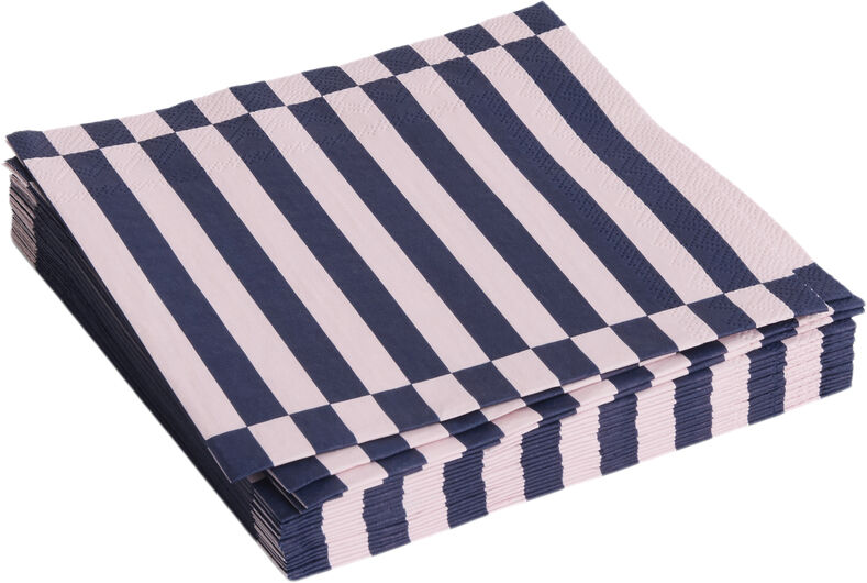 Pattern Napkins-Set of 20 Dinner-Light pink and dark blue pillar strip