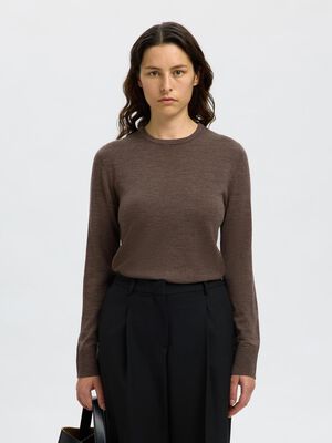 SLFTHEA LS KNIT 100% MERINO WOOL O-NECK NOOS