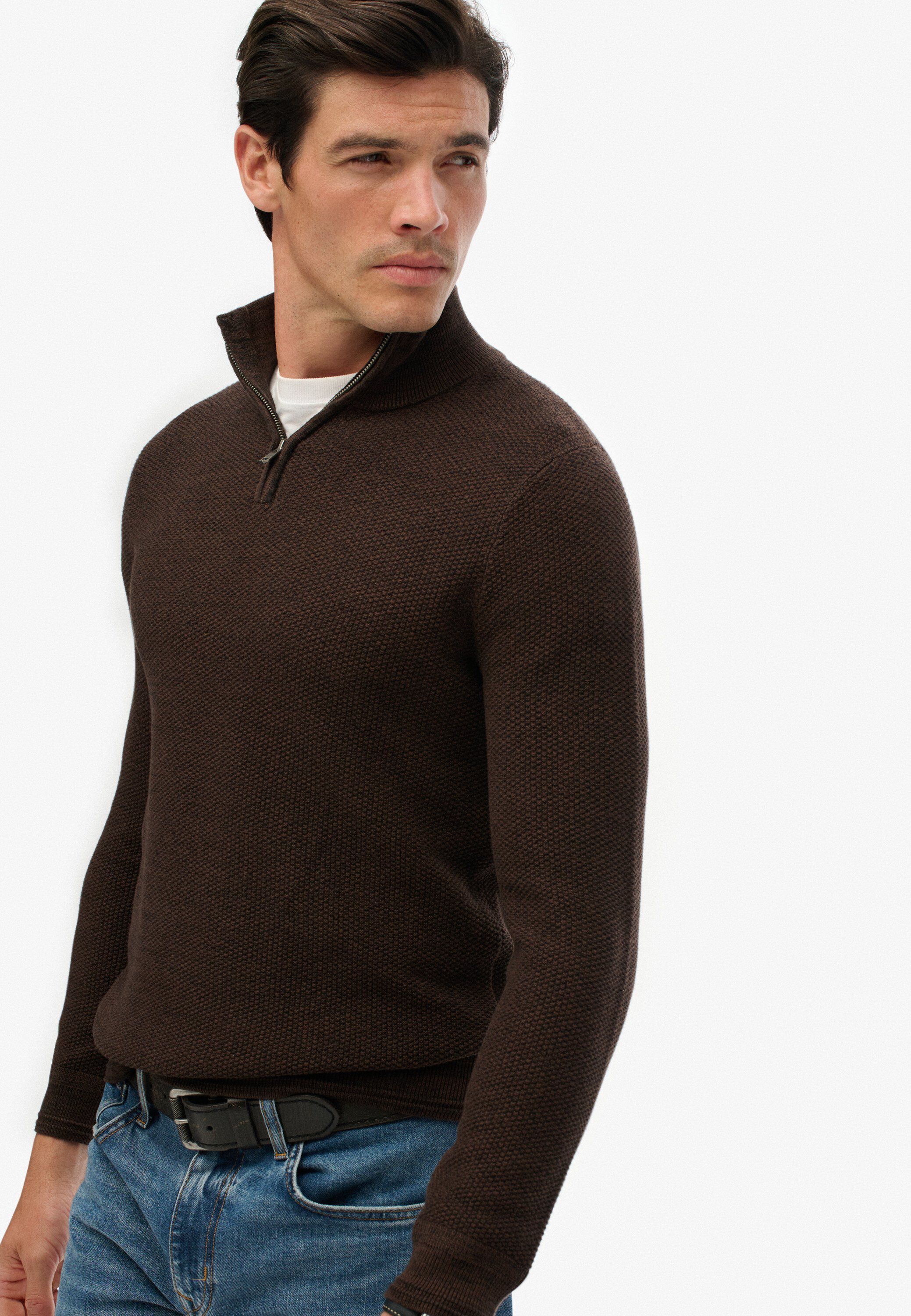 LW COTTON TEXTURE HALF ZIP