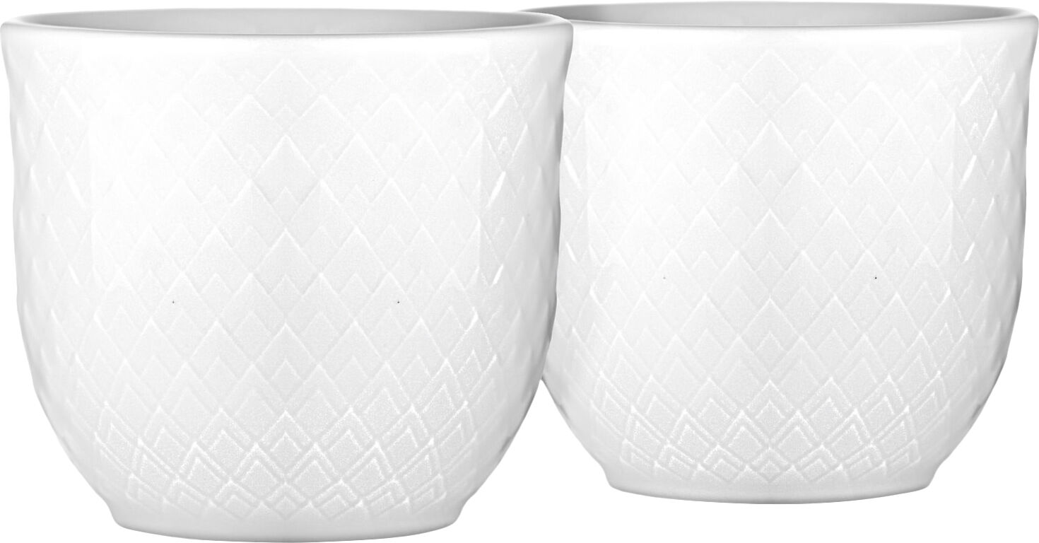 Rhombe &AElig;ggeb&aelig;ger H4,5 hvid porcel&aelig;n 2 stk.