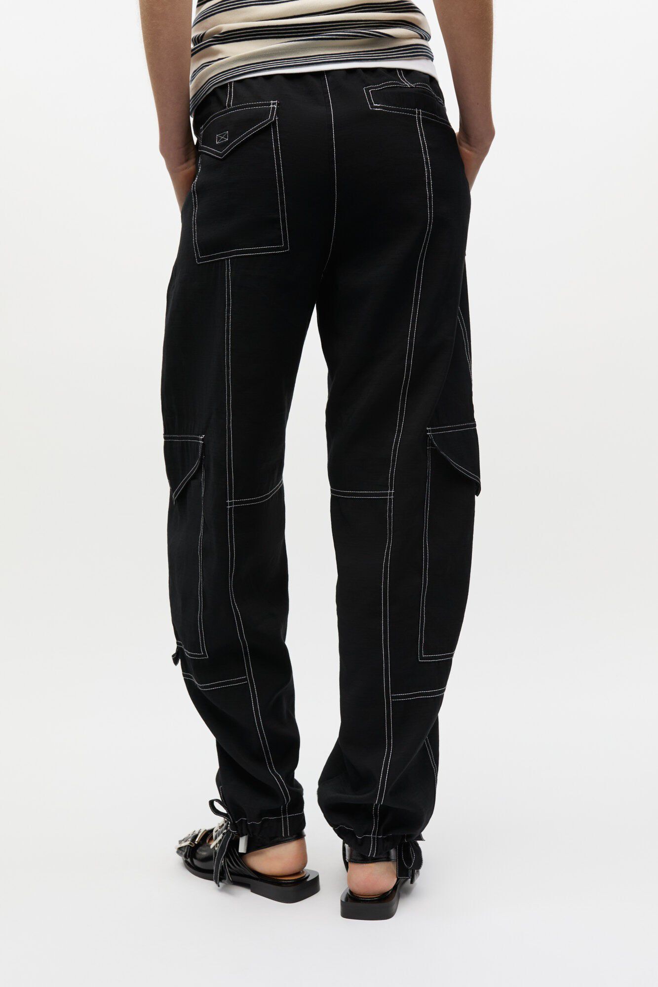 Light Slub High Waist Pocket Pants