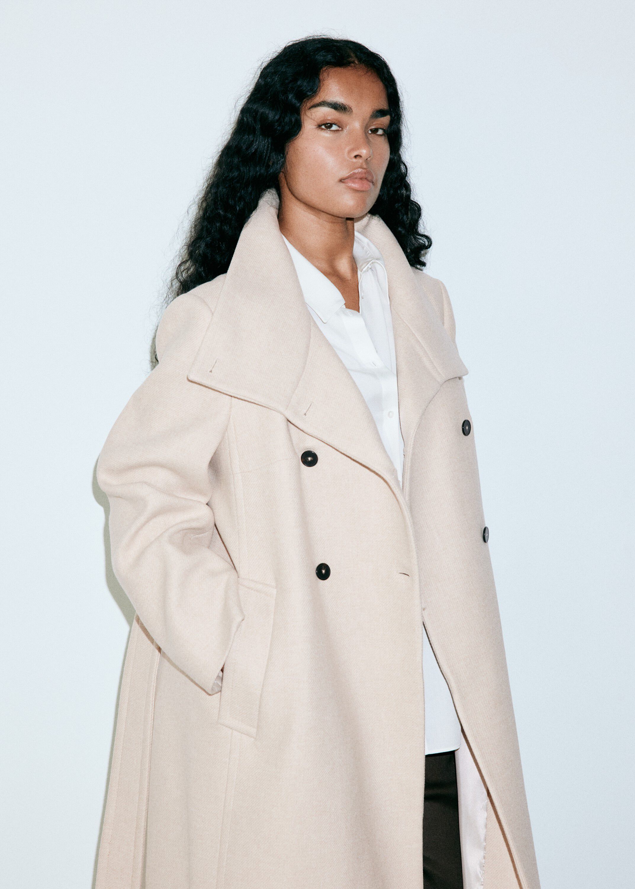 Manteco wool coat with funnel neck