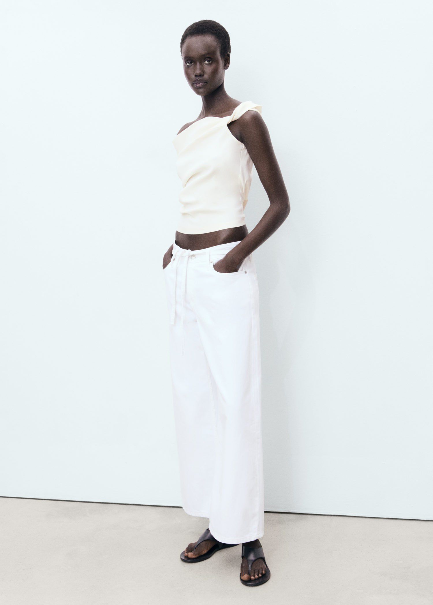 Asymmetrical strapless top