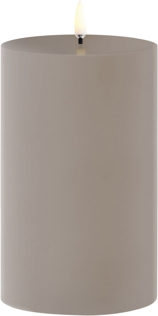 Outdoor LED pillar candle, Sandstone, 8,4x15 cm