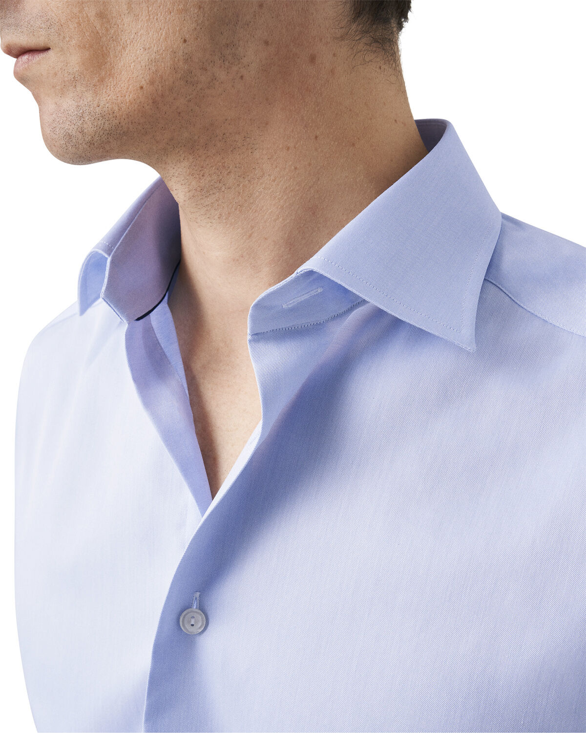 Slim Fit Light Blue Signature Twill Shirt - French cuff