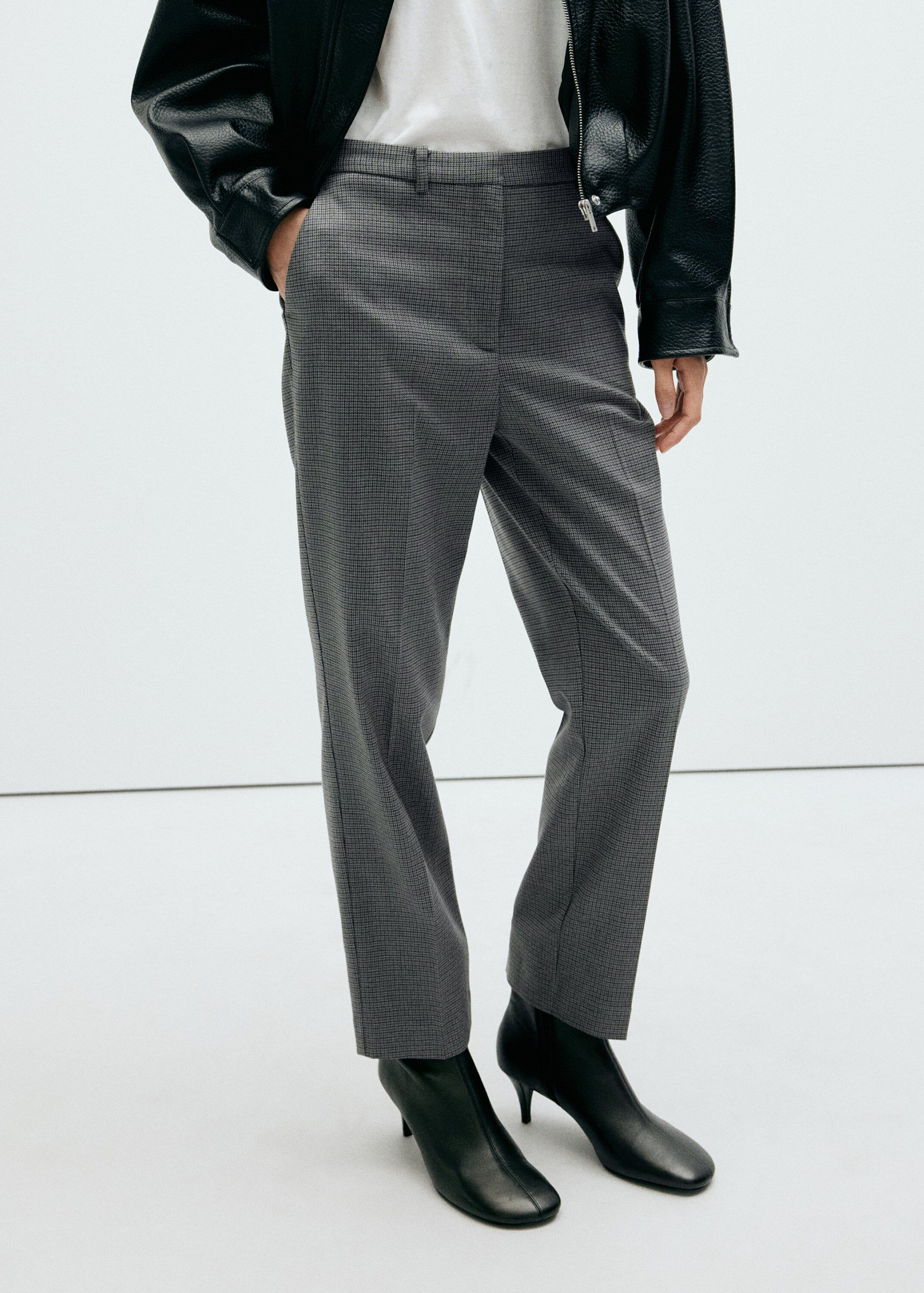 Chalk-stripe straight trousers