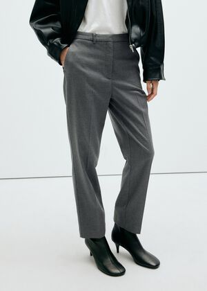 Chalk-stripe straight trousers