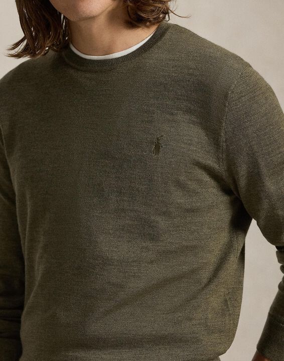 Slim Fit Washable Wool Crewneck Sweater