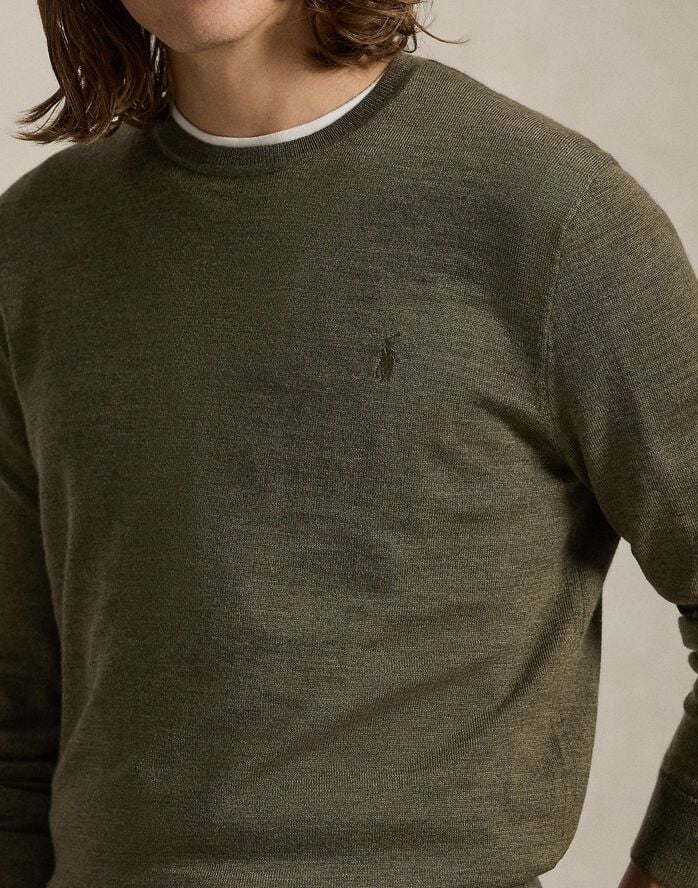 Slim Fit Washable Wool Crewneck Sweater