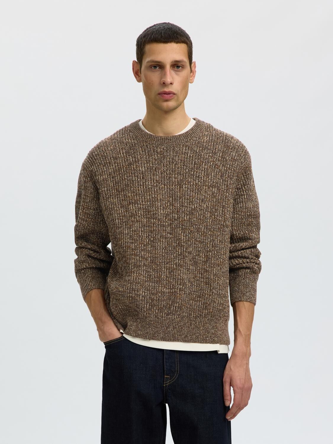 Slmtilum Ls Knit Rlx Crew Neck Noos