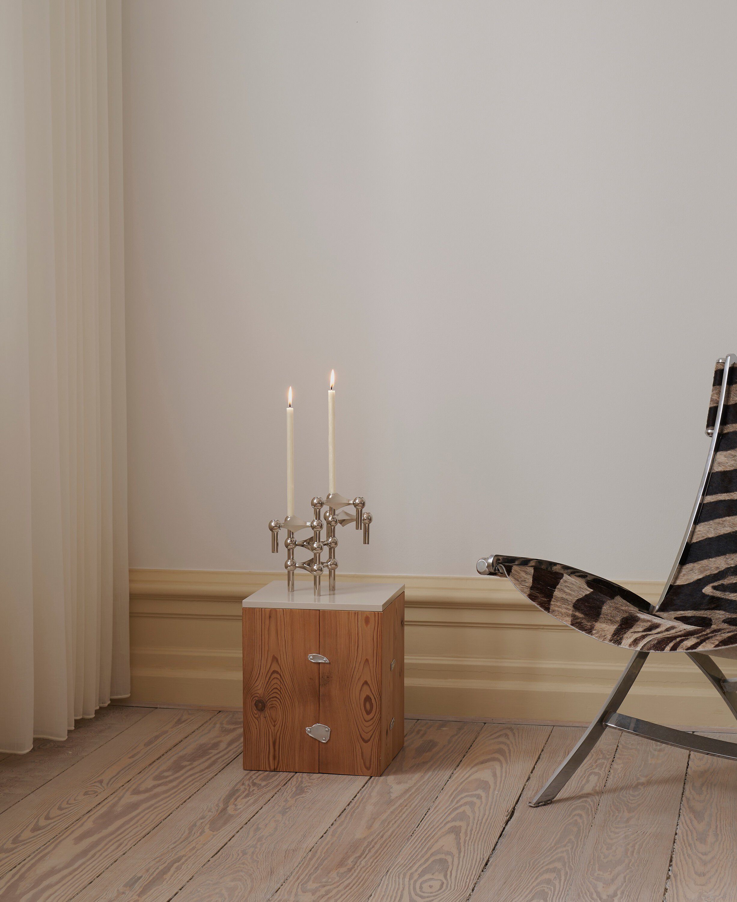 STOFF Nagel ljusstake 3 st. krom