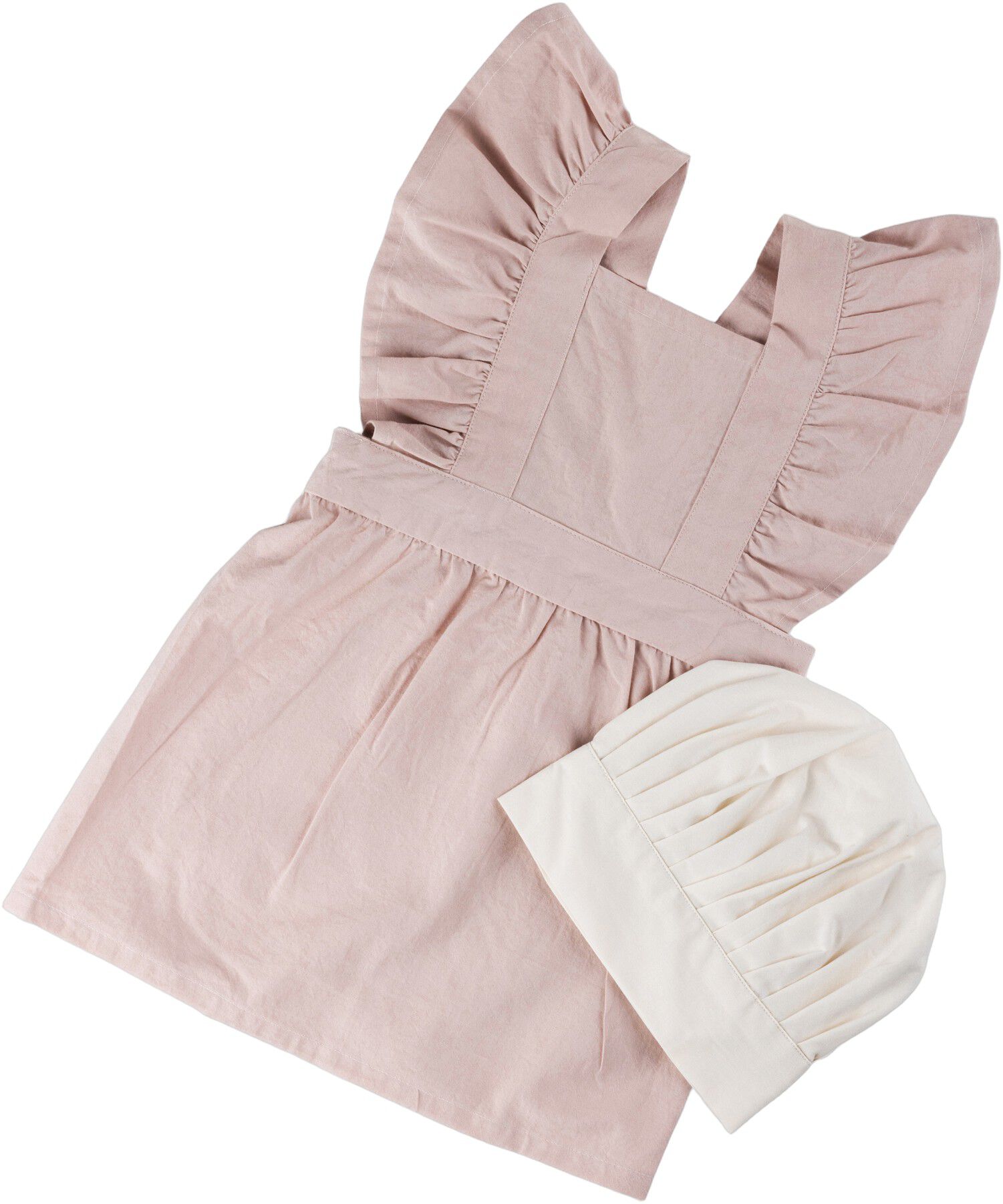 Brneforklde m/kokkehue, dusty pink/classic white